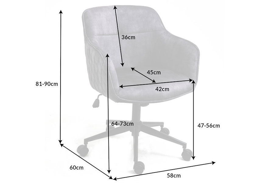 fauteuil de bureau matelassé pivotant et réglable gris foncé